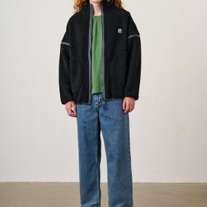 Hayes - Borg Zip Through Fleece in Black
