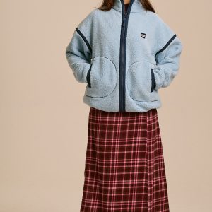 Hayes - Borg Zip Through Fleece in Icy Blue