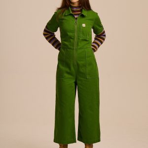 Ragan - Denim Jumpsuit in Pesto Green Wash