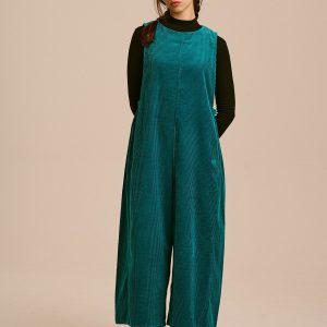 Tilda - Organic Corduroy Jumpsuit in Teal